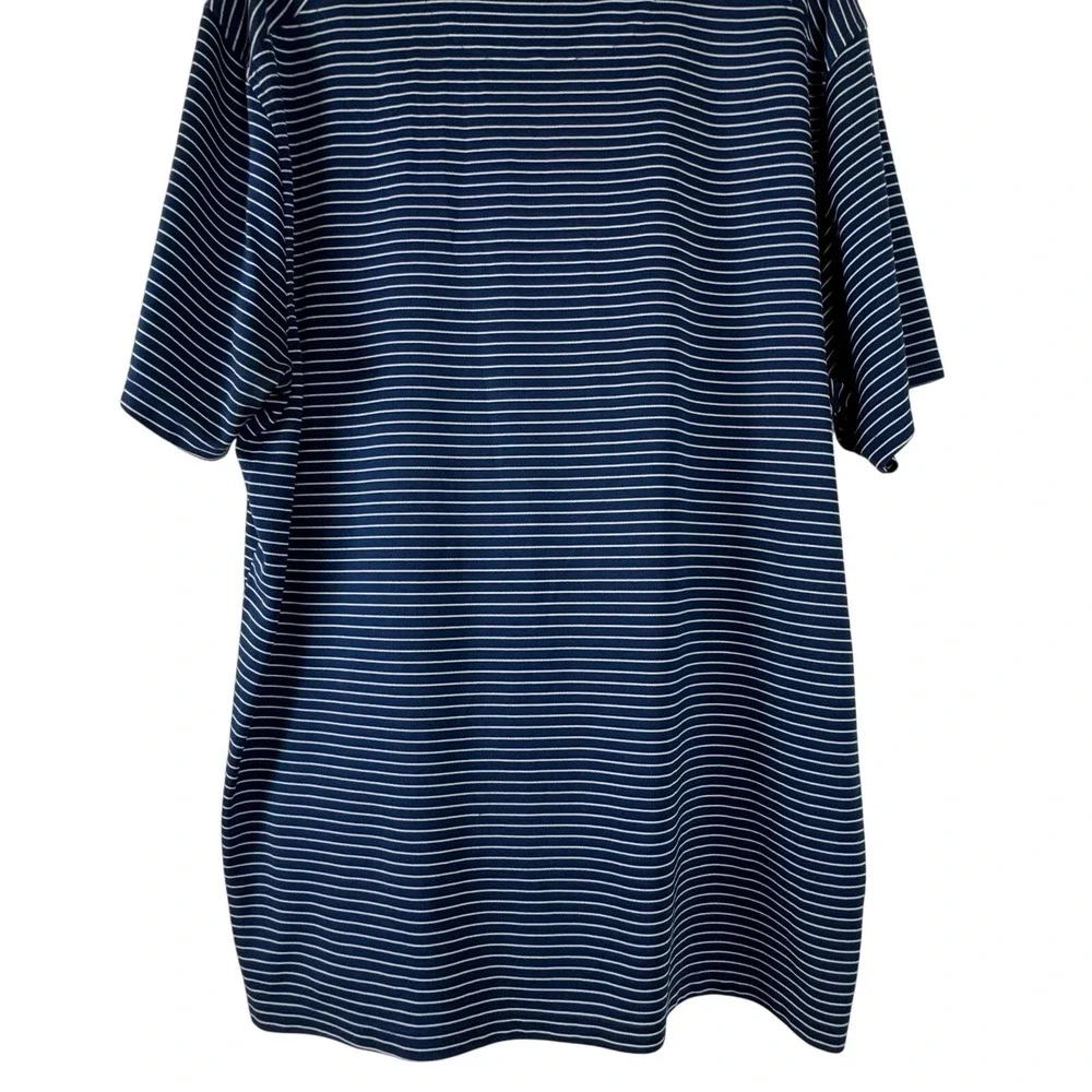 Nike Golf Polo Shirt Men Navy Dri-Fit Striped XL Athletic Activewear Outdoor
